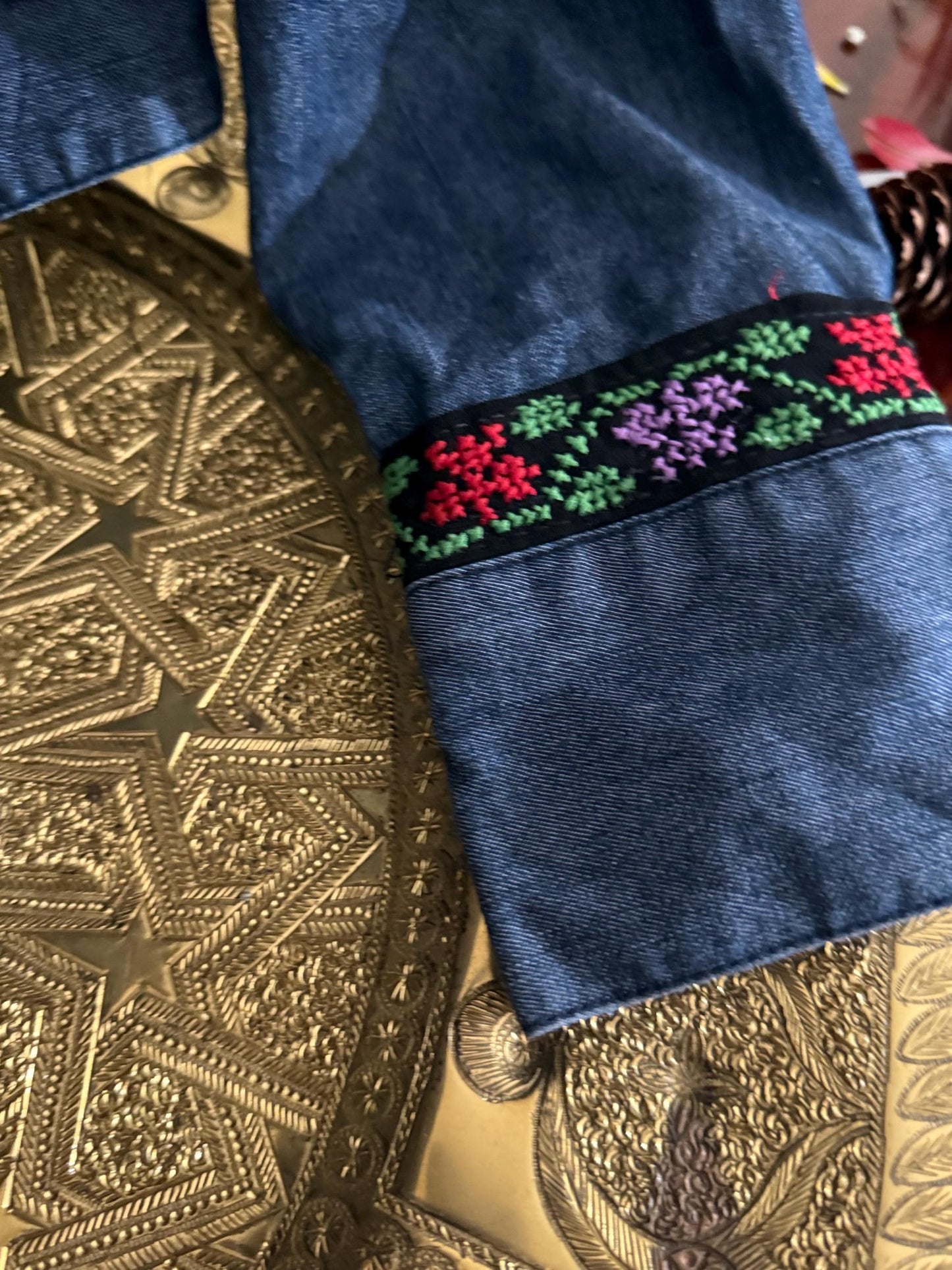 Light Tatreez Denim Jacket