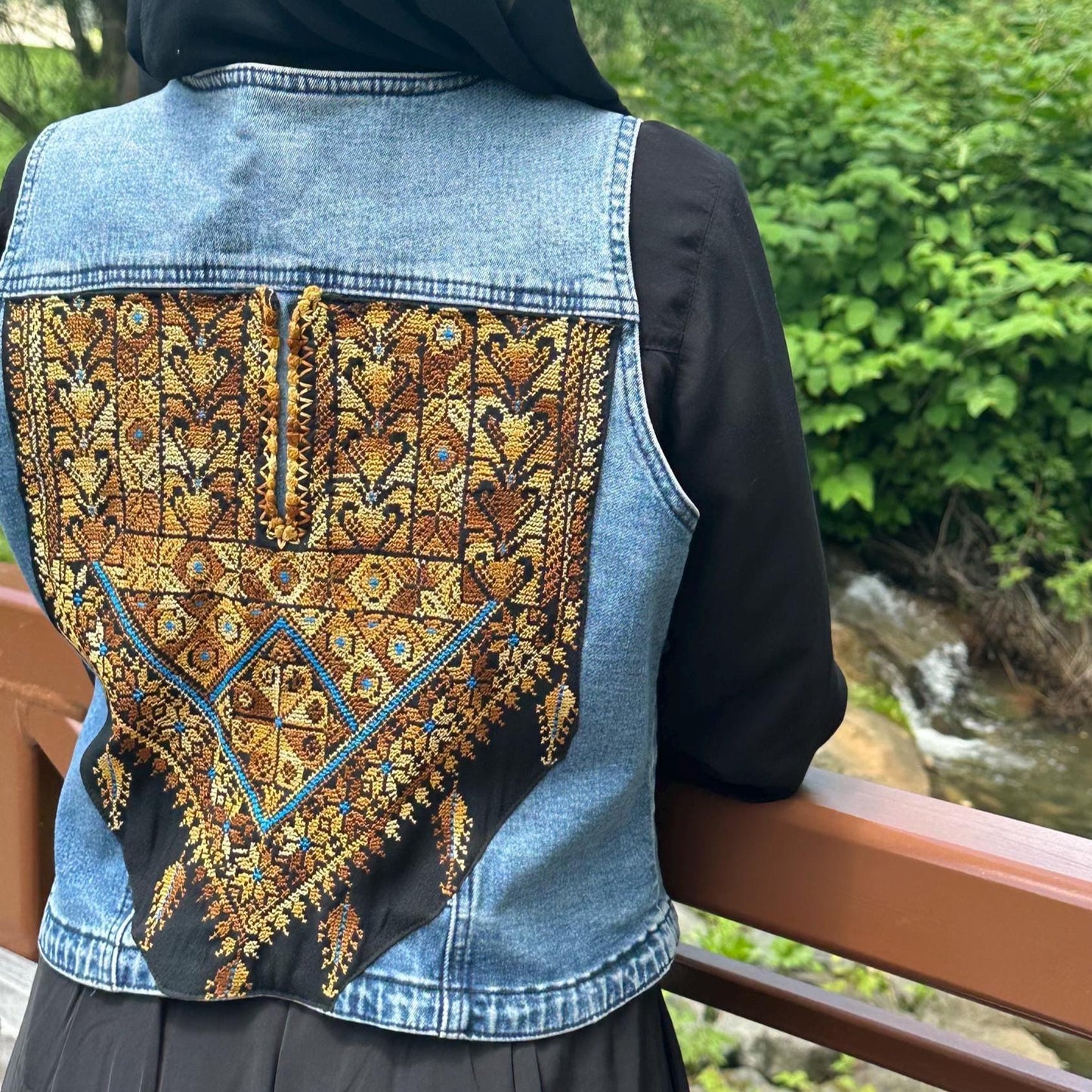Tatreez Denim Vest