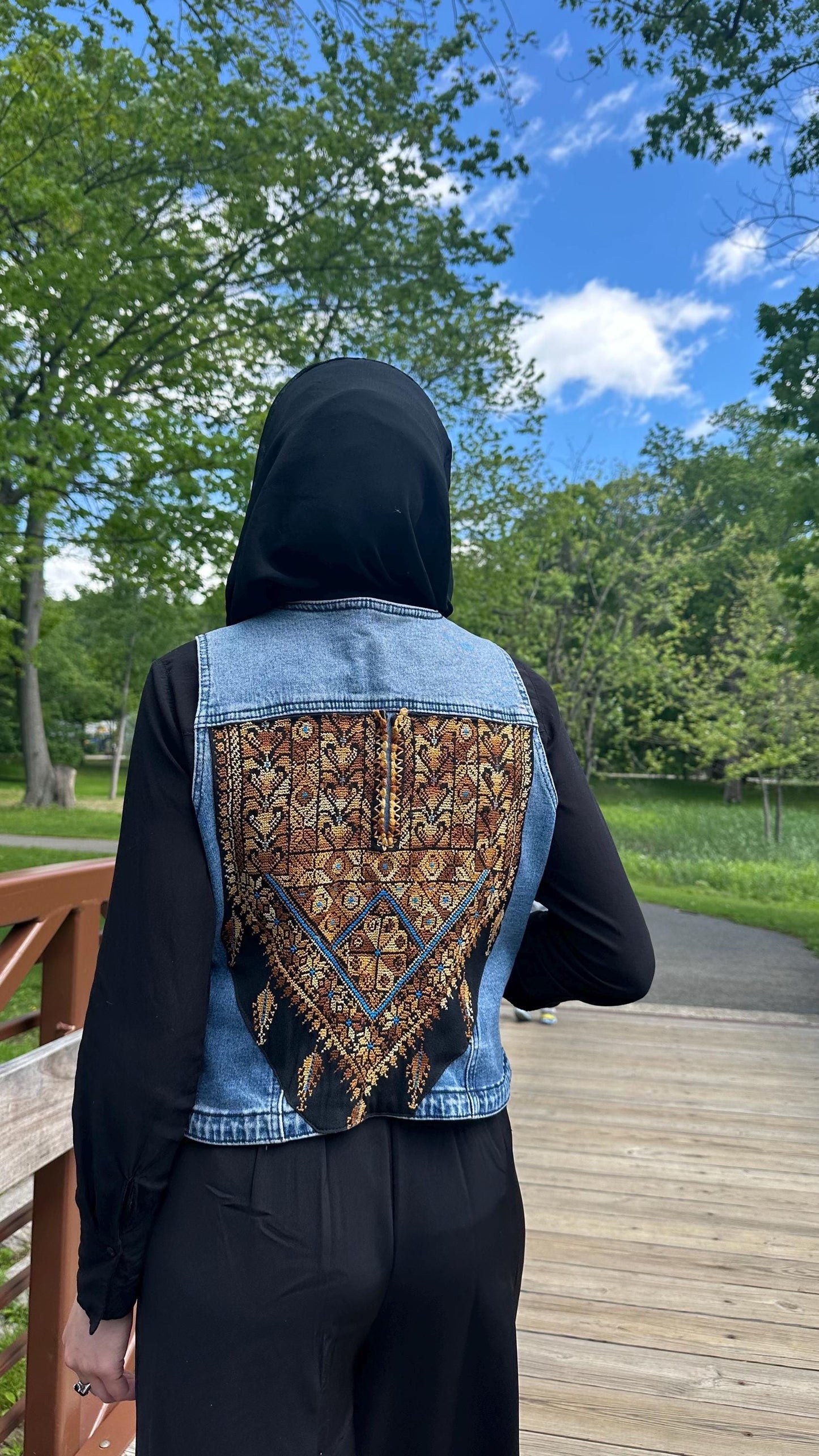 Tatreez Denim Vest
