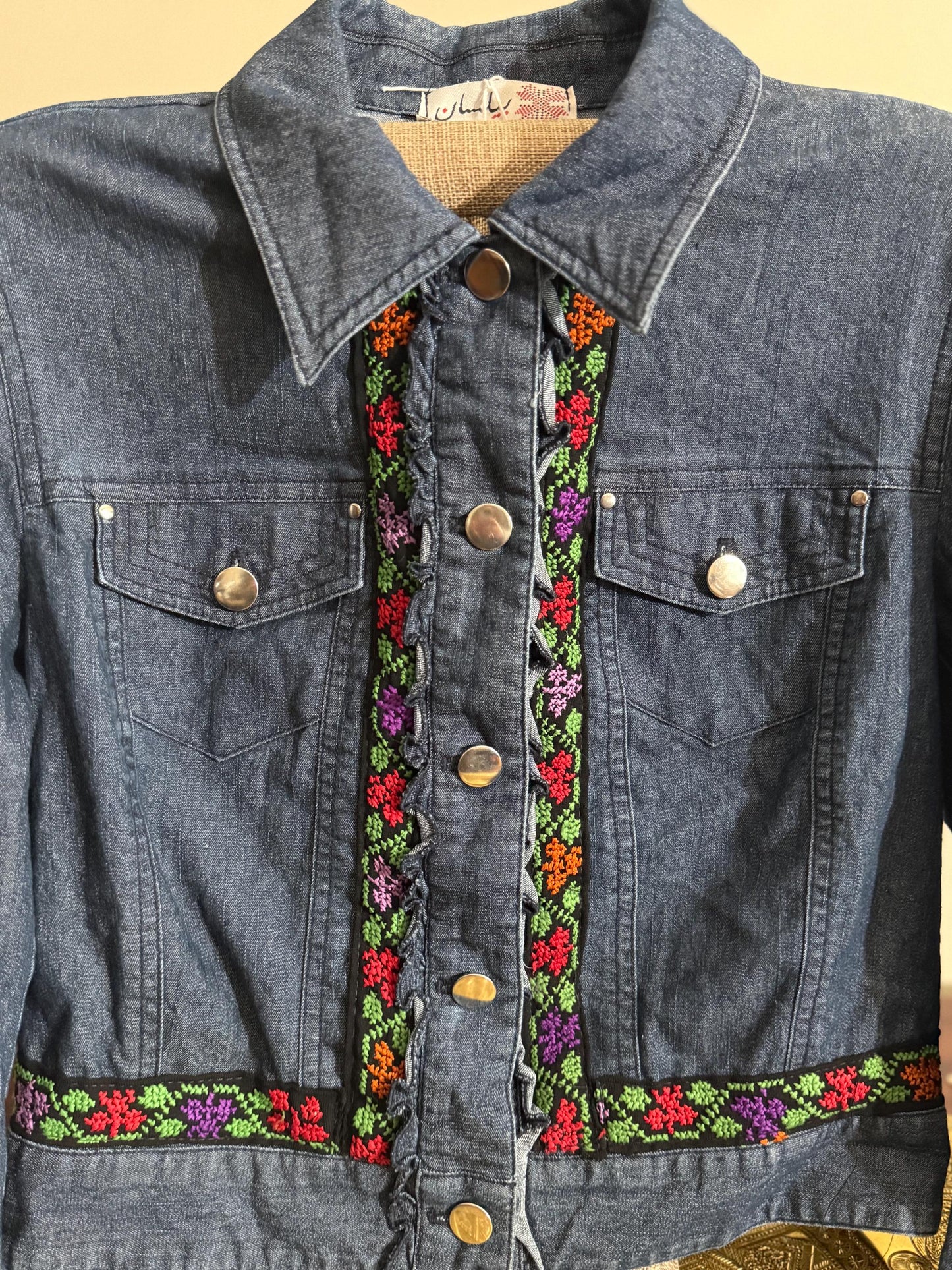 Light Tatreez Denim Jacket