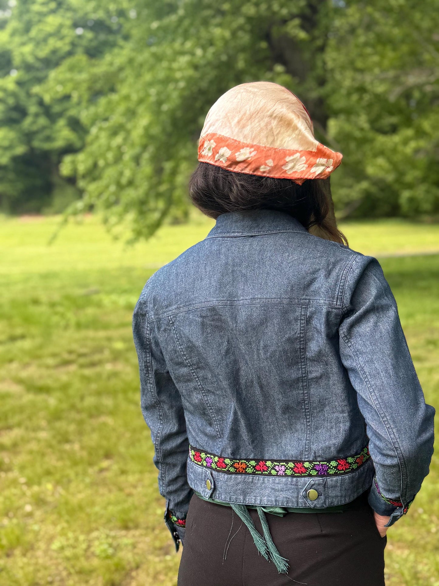 Light Tatreez Denim Jacket