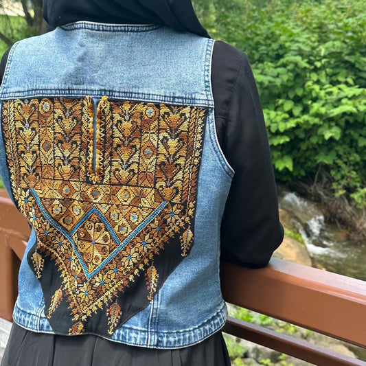 Tatreez Denim Vest
