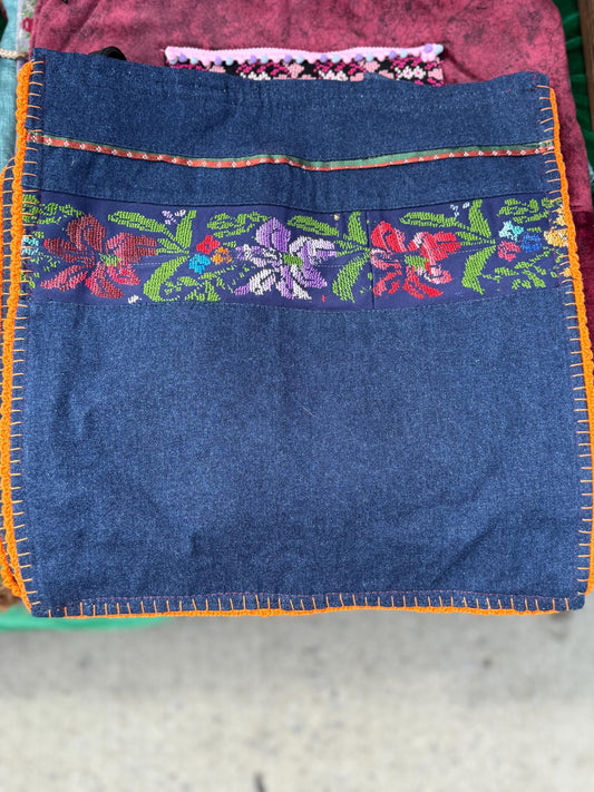 Handmade Tatreez on Denim Handbag